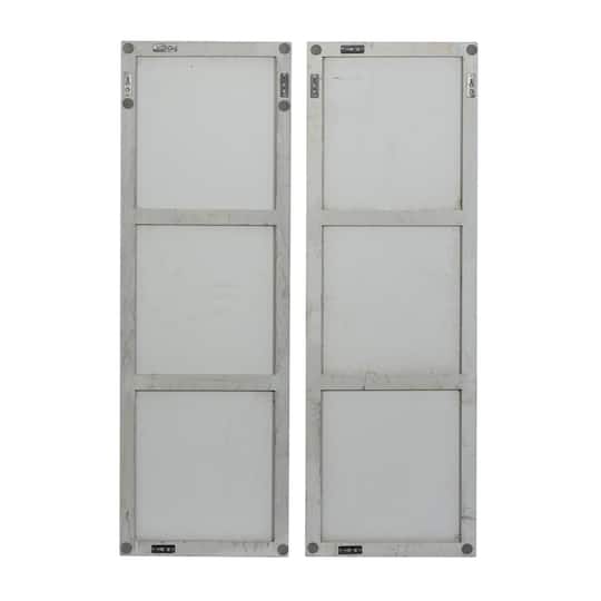 Set of 2 Grey Wood Modern Abstract Wall Decor, 16" x 48"